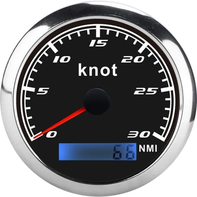 GPS Pointer Snelheidsmeter 0‑30 Knopen Roestvrij Staal IP67 Waterdicht voor Auto Vrachtwagen SchipZwart zwart