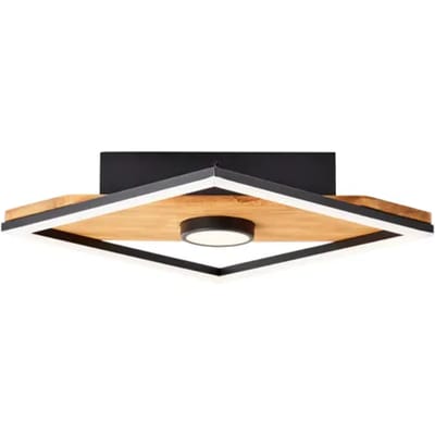Brilliant Plafondlamp Woodbridge Zwart Hout 17w