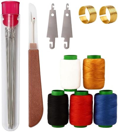 Dailygoods - 41 stuks roestvrijstalen naainaalden set, naalden draad handreparatiegereedschap, multifunctionele naald- en draadkit, inclusief vingerhoed, naaigaren, grote oognaald en accessoires