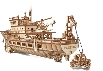 Wood Trick – Modelbouw 3D houten puzzel – Zee onderzoek schip - Ocean Explorer Yacht (WDTK020) – 565 stuks - Geen lijm noch verf nodig!