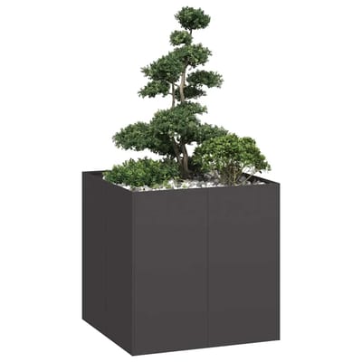 vidaXL - Plantenbak - 80x80x80 - cm - staal - zwart