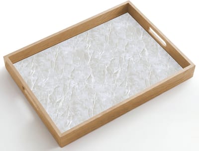 Dienblad hout 50x35 cm - Schootdienblad - Oppervlakte - Textuur - Grijs - Borrelplank rechthoek - Plateau dienbladen