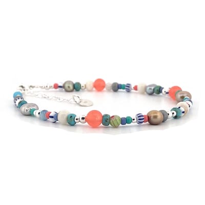 Heaven Eleven - dames - enkelbandjes - zilver - 925 - color - 4-6mm - verlengstukje 23cm + 4cm