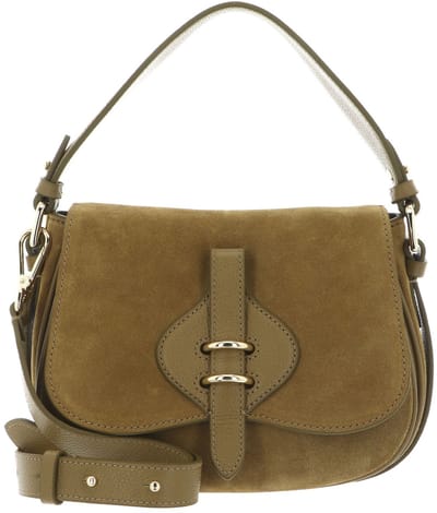 COCCINELLE Leren handtas schoudertas Mavery Suede BI Handbag Suede Leather / Micro Gra. Le. Seagrass kaki