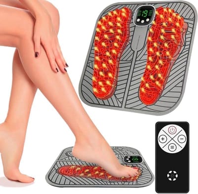 Voetmassage - Voetmassage apparaat - Voetmassage apparaat bloedsomloop - Elektrische voetmassager met 8 standen - 19 niveaus - Afstandsbediening - Draagbare USB-massagemat - Bevordert de bloedsomloop - Vermindert spierpijn - Grijs