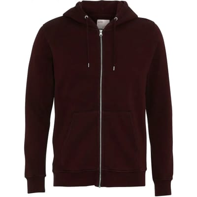 Hooded sweatshirt met rits Colorful Standard Classic Organic oxblood red