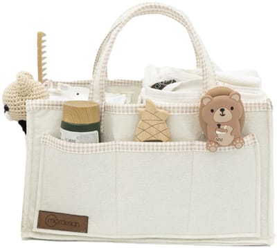 Luiertas baby - verzorgingstas vilt - organizer luiers - uitneembare schotjes - Vilten Mama Babyverzorgingstas - BEIGE