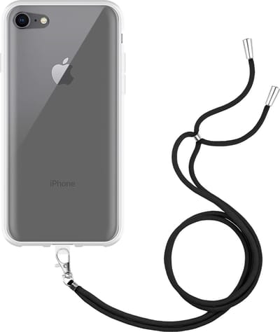 Cazy hoesje met koord geschikt voor iPhone SE (2020) Hoesje met Koord - Flexibele Case - Transparant