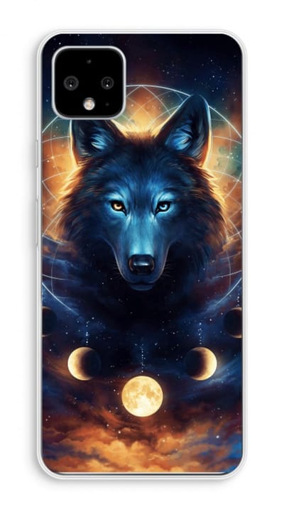 Case Company® - Hoesje geschikt voor Google Pixel 4 XL hoesje - Wolf Dreamcatcher - Soft Cover Telefoonhoesje - Bescherming aan alle Kanten en Schermrand