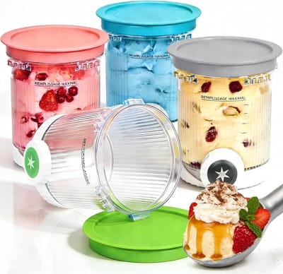 Geschikt voor Ninja Creami NC700 NC701 ,480 ml, ijscontainer, luchtdicht deksel, BPA-vrij, vaatwasmachinebestendig