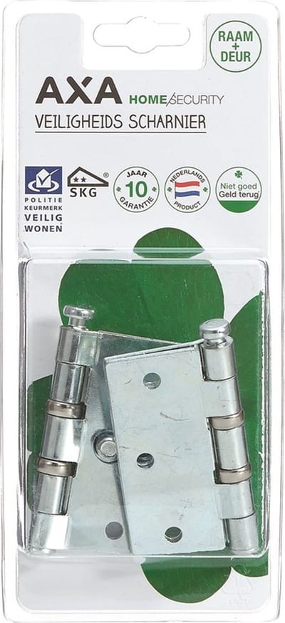 AXA veiligheidsscharnier kogellager SKG 3-sterren RVS 89x89 mm - 2 stuks