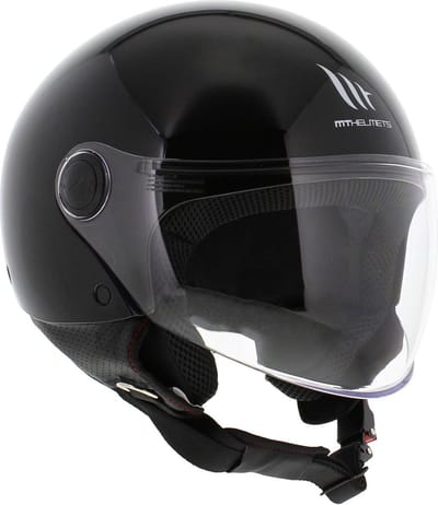 MT Street S helm glans zwart M - Scooterhelm Brommerhelm