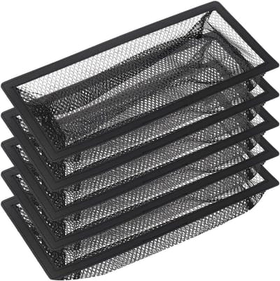 Vloerregisterval - Ventilatierooster afdekking - Kleine spullen vangen - Eenvoudig te plaatsen - 4 x 12 Inch - Zwart