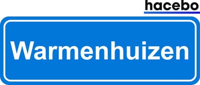 Hacebo - Plaatsnaam Sticker - 29x10 CM - Warmenhuizen sticker - Verkeersborden sticker - grappige cadeaus - Warmenhuizen