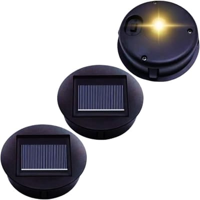 Vervangende Zonne-energie Lichtoplossingen - 3 Stuks Warmwitte LED Zonneafdekkingen Ø 8 cm