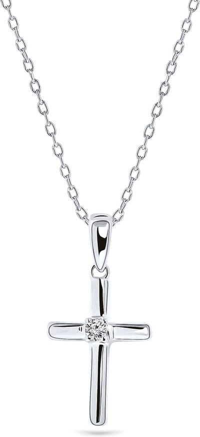 Miore Pure Collier Ketting - 9 Karaat - Zilverkleurig - Met Diamanten - Handgemaakte Sieraden - Kettingen - Elegante Dames Sieraden - 45 cm