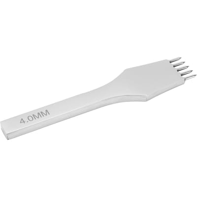 Poinçon à griffes en cuir, poinçon rond, ciseau à rangée, poinçon en acier, couture, artisanat, outil de bricolage, 4 mm 7 griffes white