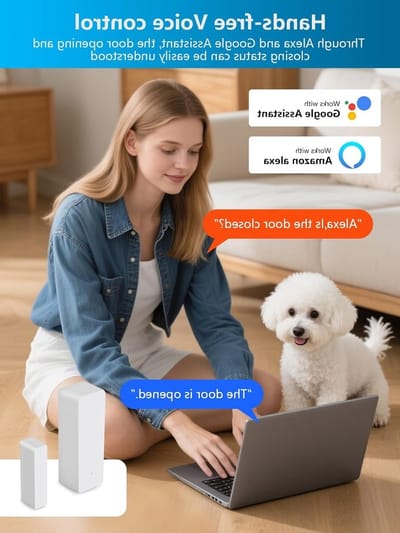 Intelligente Draadloze Deursensor voor WiFi, Compatibel met Alexa en Google Assistant, Echte Tijdmeldingen, Eenvoudige Installatie, Set van 3, Veiligheid en Slimme Huizen