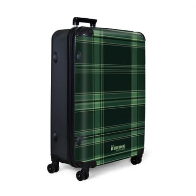 NoBoringSuitcases.com® - Koffer groot - Reiskoffer lichtgewicht - Geruit patroon in groene tinten - Reiskoffer met 4 wielen - Grote reis trolley XL - Luggage suitcase - Hardcase reistrolley large - 98 - 100 liter bagage