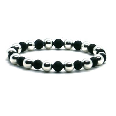 Heaven Eleven - Dames - armband - fijn - 925 - zilver - matte onyx - 7mm