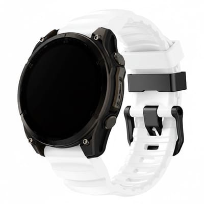 Siliconen bandje - geschikt voor Garmin Fenix 5 (PLUS) / 6 (Pro) / 7 (Pro) / 8 (47 mm) / E (47 mm) / Epix (Pro) (2) 47 mm / Approach S60/S62/S70 47 mm / MARQ / Instinct 1/2/3 (45mm) - wit
