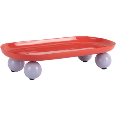 Present Time - Dienblad Double Funky Oval Large - bright red w. soft purple