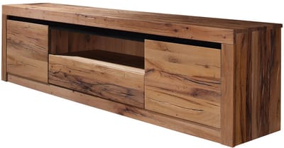 MASSIVMOEBEL24.DE wilde eik / moseik TV-meubel blank massief hout 202x42x55 cm (BxTxH) geolied gemonteerd MONTREUX volledig massief #105