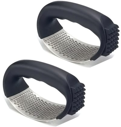 EXCITAT Knoflookpers - Multifunctioneel - Draagbaar - Geschikt voor gehakte en gepureerde knoflook - 2 stuks