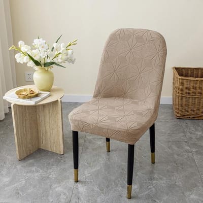 Dikke Jacquard Stoelhoezen Gebogen Stretch Stoel Zitting Hoes Voor Bruiloft Eetkamer Kantoor Stoelhoezen Banket Hoes 1st 1-Pcs