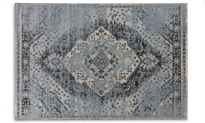 LIFA LIVING Vintage Vloerkleed | Blauw en Lichtblauw Tapijt | Oosters Vloerkleed voor Woonkamer | Slaapkamer | 80 x 150 cm