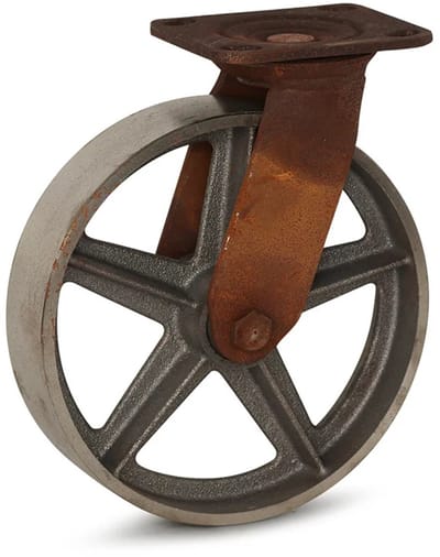 Vintage Retro Design zwenkwiel met topplaat - Gietijzer - 200mm - 500kg