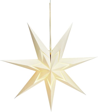 G. Wurm kerstster decoratie - wit - 60 cm - papier - 7 punten - kerstversiering