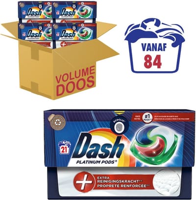 Dash Platinum Pods +Vlekverwijderingskracht - Waspods - 4 x 21 Wasbeurten Voordeelverpakking