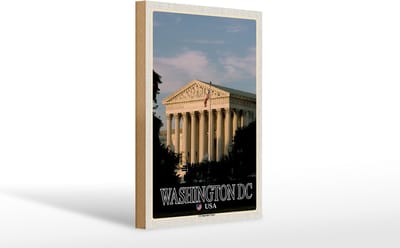 Holzschild Reise 20x30cm Washington DC USA US Supreme Court Deko