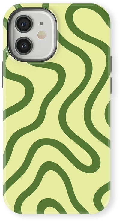 DripCase Curvy Lines Hoesje geschikt voor iPhone 12 Mini | Backcover met Mag | Design Tough Case geschikt voor iPhone 12 Mini Leaf Loop