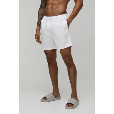 Mid Length BM Autograph Swim Short | White | Size XS