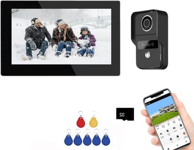 Video Deurintercom Systeem - Intercom Kit - Toegangscontrole Thuis - Draadloze Bediening Via App - 7 Inch Scherm - Zwart