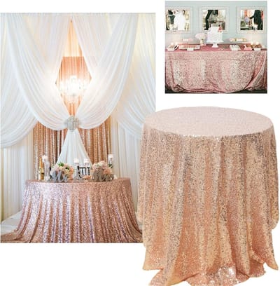 Tafelkleed Ronde - Tafeldecoratie Doek - Feestelijke Decoratie - Glanzende Sequin Afwerking - 60 cm - Meerdere Kleuren