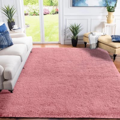 Goodivery ® Modern Fluffy Hoogpolig Vloerkleed voor Woonkamer en Kinderkamer, Wasbaar, 200 x 300 cm, Blush