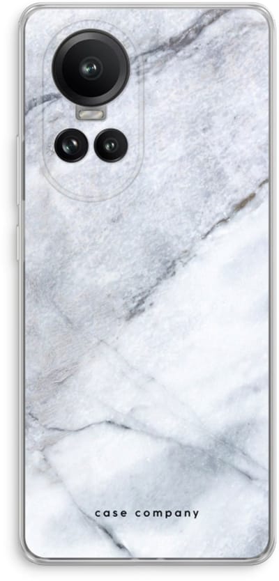 Case Company® - Hoesje geschikt voor Oppo Reno 10 Pro hoesje - Witte marmer - Soft Cover Telefoonhoesje - Bescherming aan alle Kanten en Schermrand