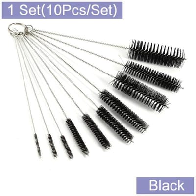 10 stks/set Verschillende Grootte Nylon Stro Reinigingsborstel Kit Pijpreiniger Roestvrij Staal Lange Handvat Reiniging Flessenborstel Reinigingsgereedschap (1/2 Set)