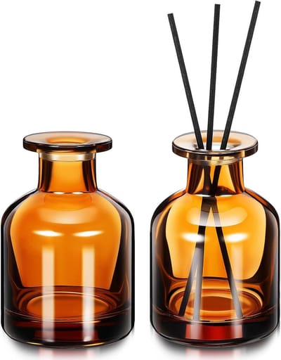 Set van 2 Lege Glazen Geurstokjes Flessen - Herbruikbare Aroma Jars voor Essentiële Olie, Perfect voor Thuis, Kantoor en Auto