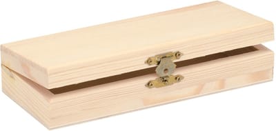 Glorex hobby kistje met sluiting en deksel - hout - 20 x 10 x 5 cm - Sieraden/spulletjes/pennenbak - Opberg kistjes