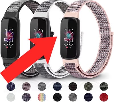 Actie4you® - Nylon Smartwatch bandje - Geschikt voor Fitbit Luxe - Nylon Bandje - Horlogeband - Polsband - Armband - Grijs Roze