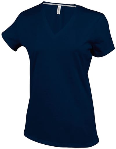 Kariban Dames/dames Feminine Fit Korte Mouwen V Hals T-Shirt (Marine)