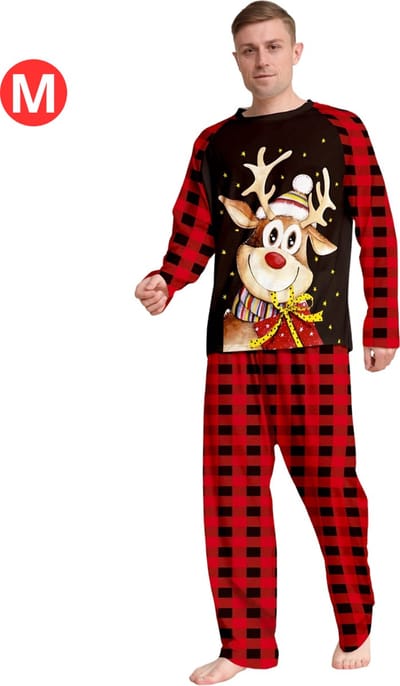 Nivard Kerst Pyjama - Heren - Kerstpyjama - Mannen - Volwassenen - Set - Broek - Shirt - Christmas - Maat M