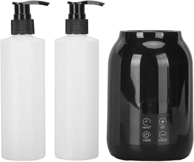 Massageolieverwarmer met dispenser en lotionverwarmer voor thuisgebruik - LED-display - Ontspannen massagespa - Inclusief 2 flessen