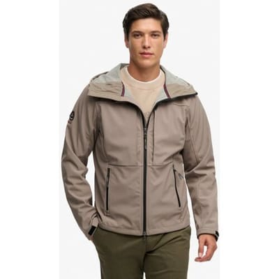 Superdry Softshell Trekker Jas met Capuchon Khaki Grootte: S