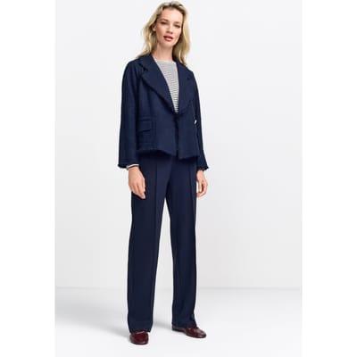 Rich & Royal Boucle Jacket Double Breasted Midnight Blue Size: 34 | Blazers Outlet | Dames | Blauw