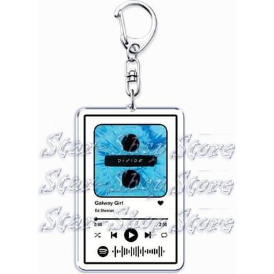 Porte-clés Musique Pop Singer pour Femmes Accessoires Sac Forme Parfaite de Vous Chansons d'Amour Porte-clés Bijoux Fans Ami Cadeaux Saint-Valentin blue